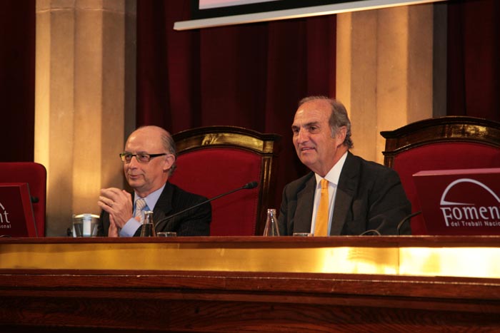 Imagen de Montoro en la asamblea anual de la patronal catalana