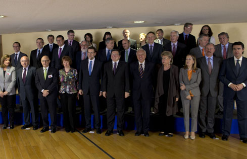 Imagen de la reunión en Bruselas con los representantes máximos de la CE